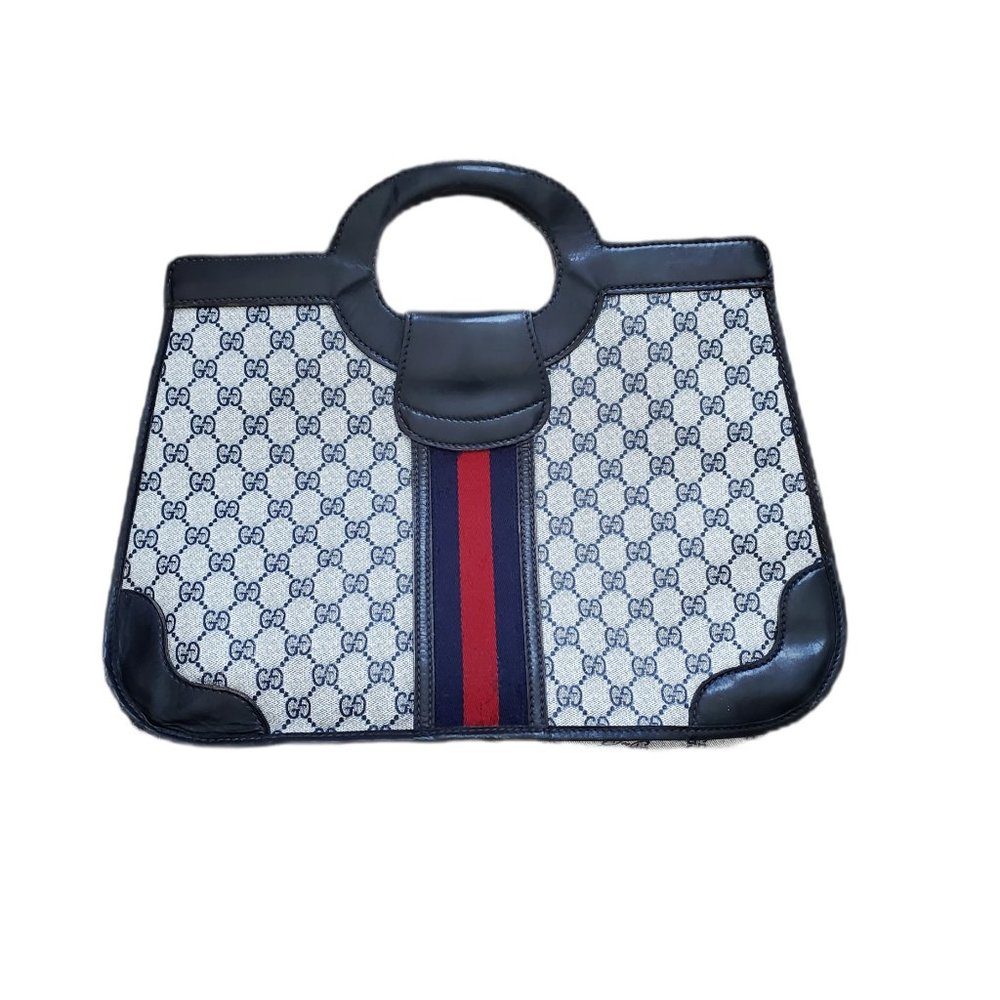 Poor Condition Blue Vintage Gucci Handbag - Picture 2 of 16